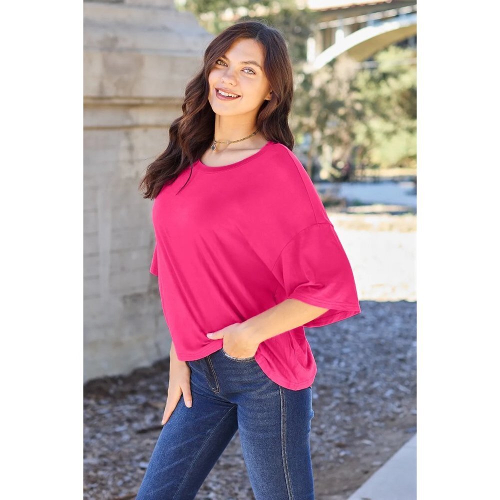 Basic Bae Full Size Round Neck Drop Shoulder T-Sh… - image 2